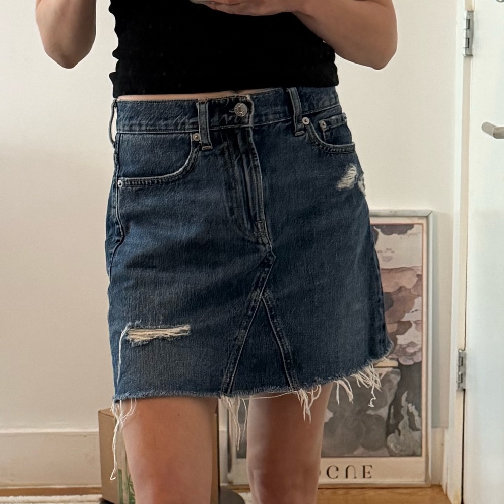 Everlane Blue Mini Pencil Skirt Casual